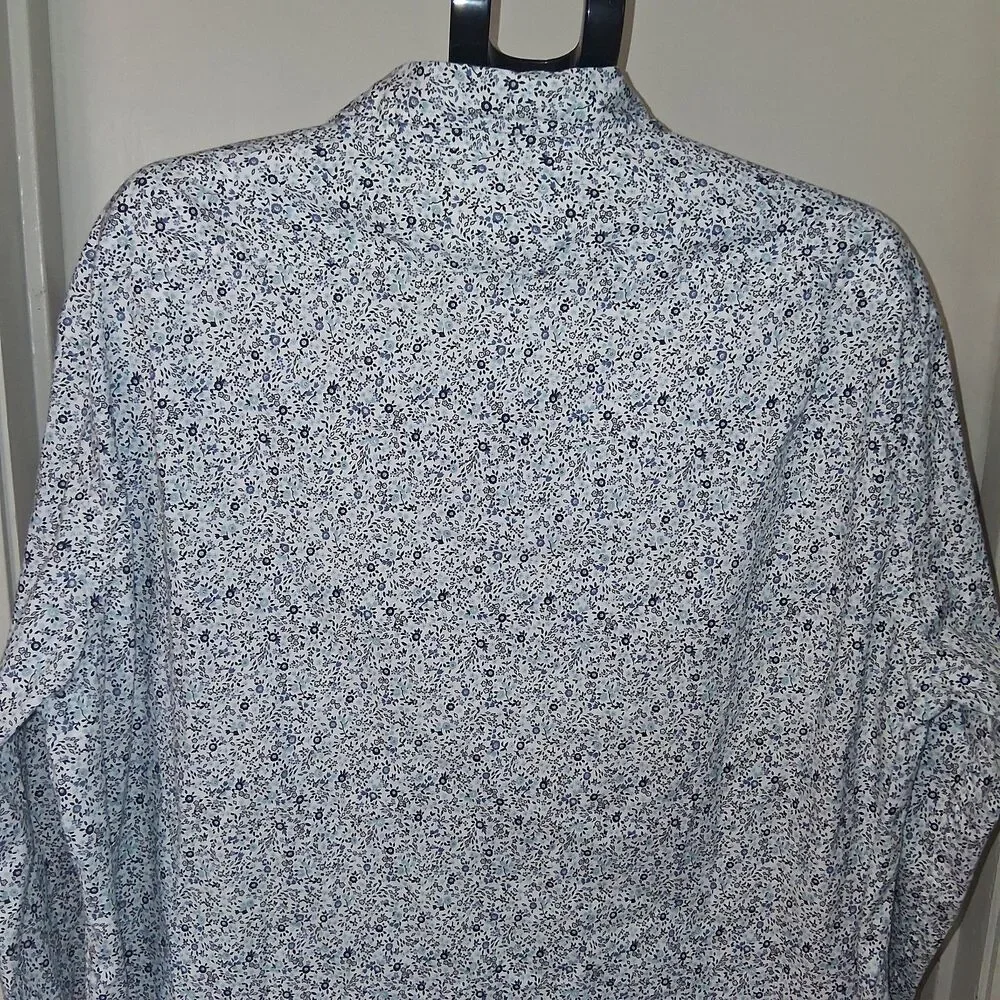 J Crew Men's Long Sleeve Micro-Floral Button-Down Shirt XXL Elevated Casual Prep